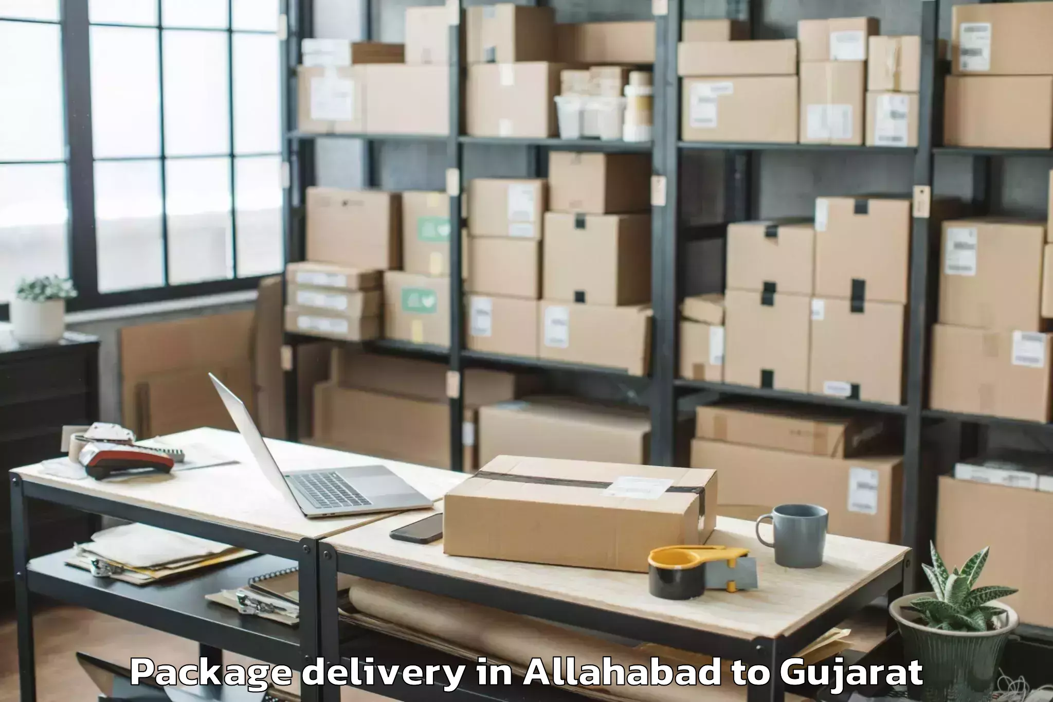 Professional Allahabad to Madhav Kampo Package Delivery